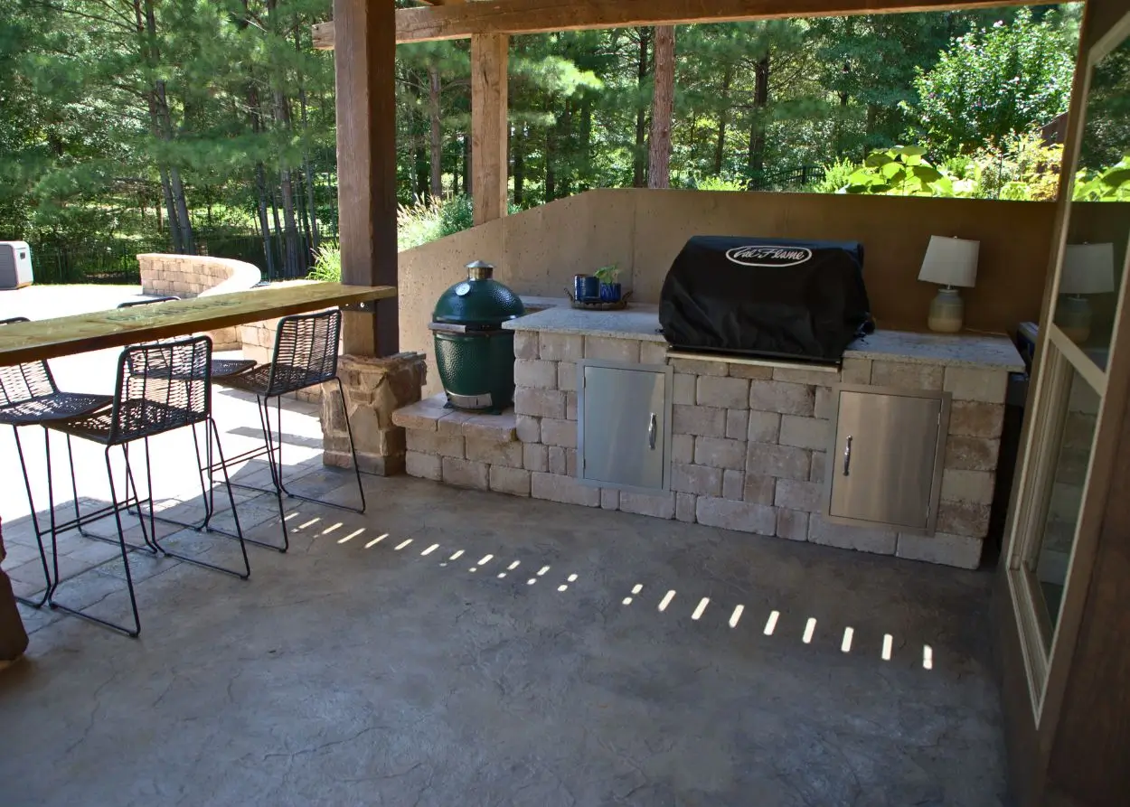 Acworth RutherfordMade covered outdoor kitchen with TV, lighting, and controls
